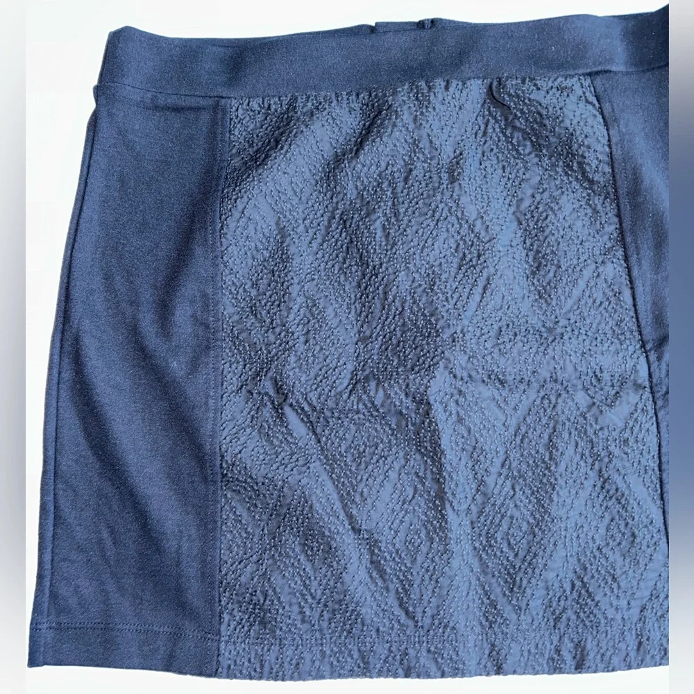 NWT American Eagle textured panel, ponte mini skirt, exposed‎ rear zipper- sz 12 - Picture 3 of 9